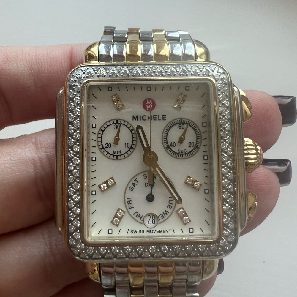 Michele - Deco Diamond Chronograph Two-Tone Watch